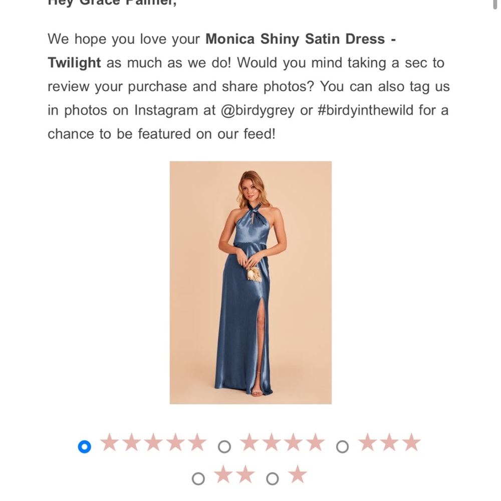 Monica Shiny Satin Dress - Twilight Birdy Grey